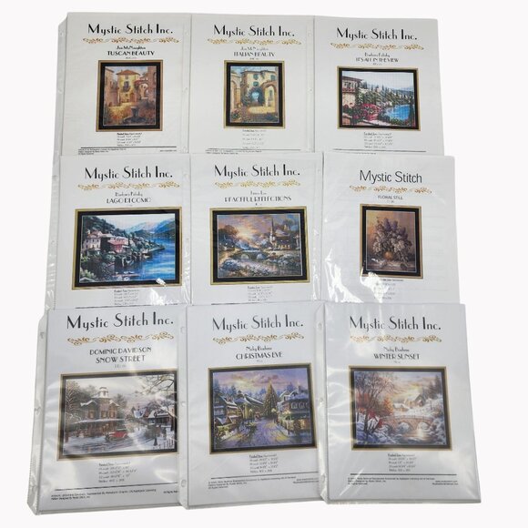 Lot of 9 Mystic Stitch Cross Stitch Patterns Nicky Boehme Christmas Floral - Picture 1 of 14
